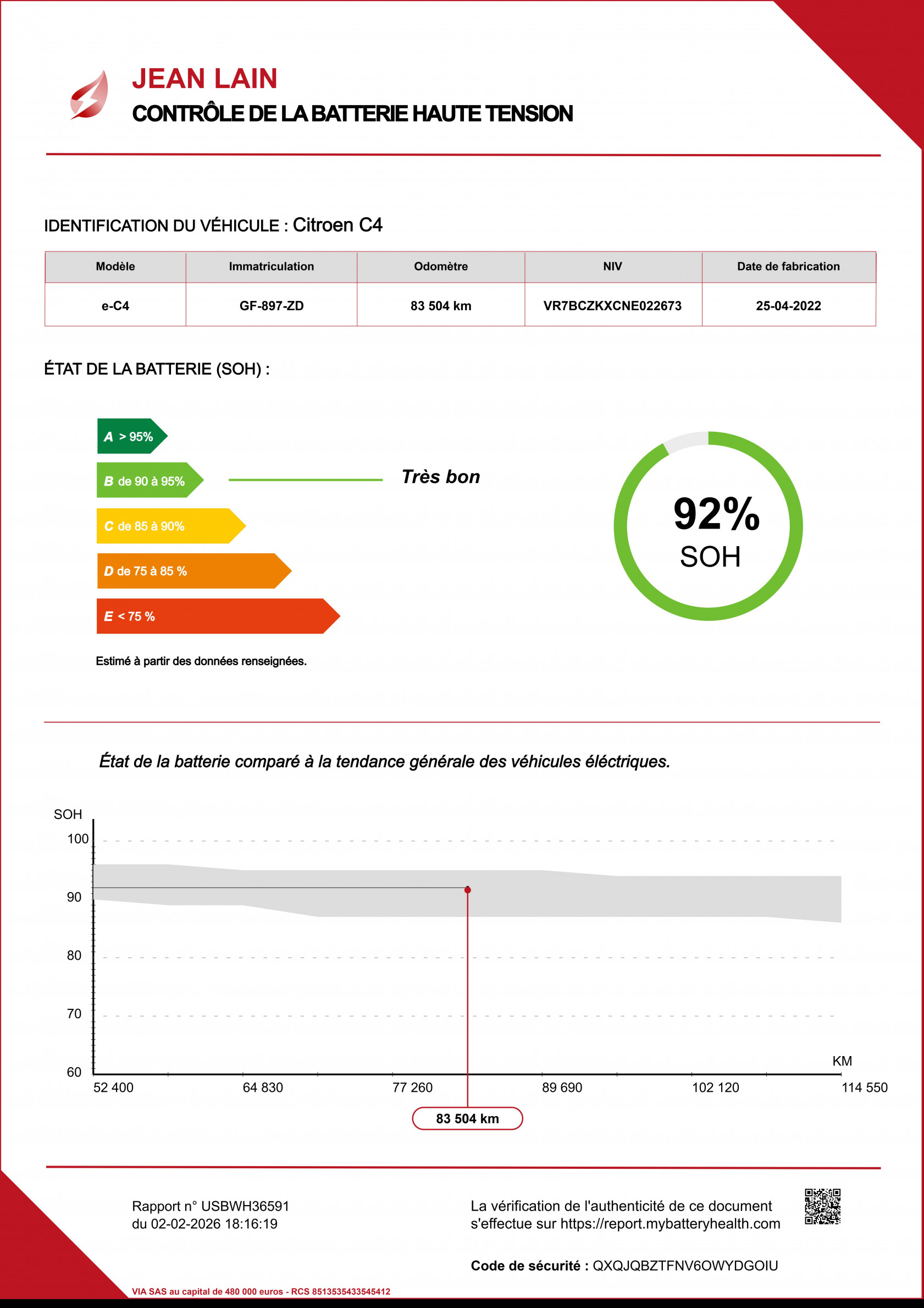 Vente en ligne CITROEN E-C4 e-C4 136 ch Automatique Feel de 2022 au prix de 13 974 €