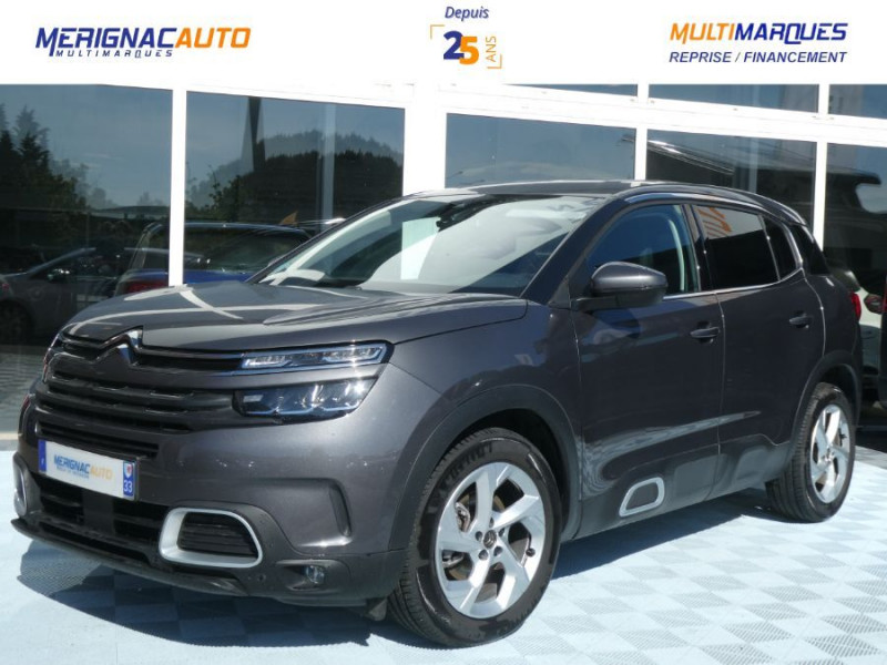 Citroen C5 AIRCROSS 1.2 PureTech 130 EAT8 FEEL GPS Cockpit Camera JA18 Radars 1ère Main ESSENCE GRIS PLATINIUM Occasion à vendre
