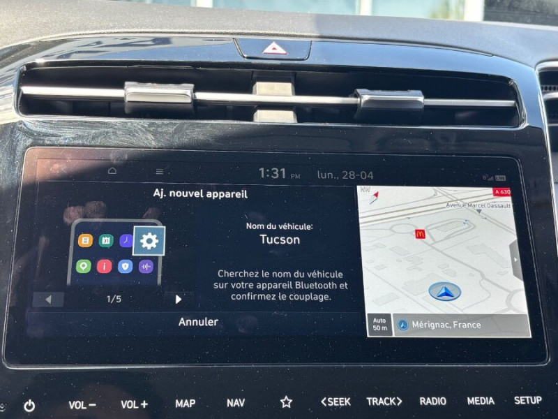Photo 21 de l'offre de HYUNDAI TUCSON IV 1.6 CRDI 136 DCT-7 HYBRID 48V 2WD GPS BVA avec Boutons à 28490€ chez Mérignac auto