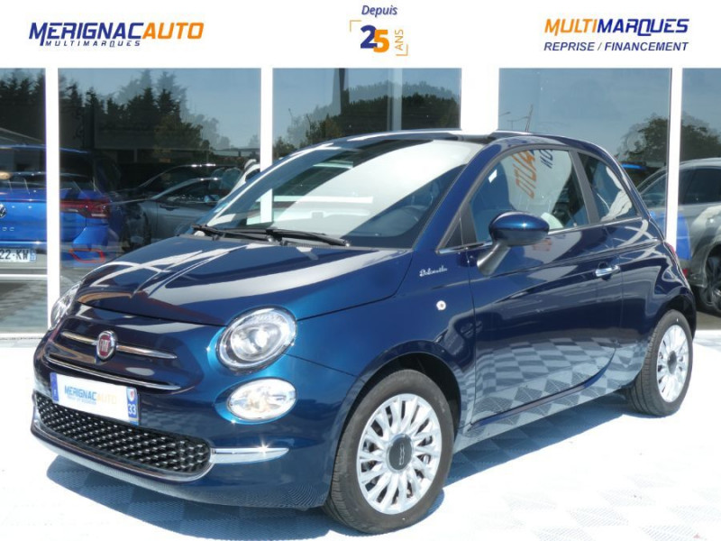 Fiat 500 1.0 70 BVM6 HYBRID DOLCEVITA Toit Pano CarPlay 7" Hybride EPIC BLUE METAL Occasion à vendre