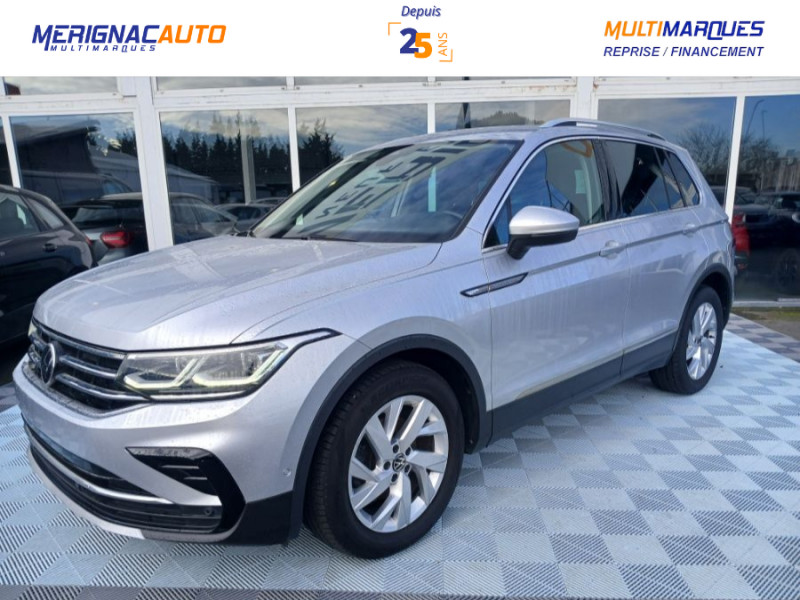 Volkswagen TIGUAN II (2) 2.0 TDI 150 DSG 2WD ELEGANCE CUIR Camera ACC Hayon EL. JA18 1ère Main DIESEL GRIS ALU Occasion à vendre