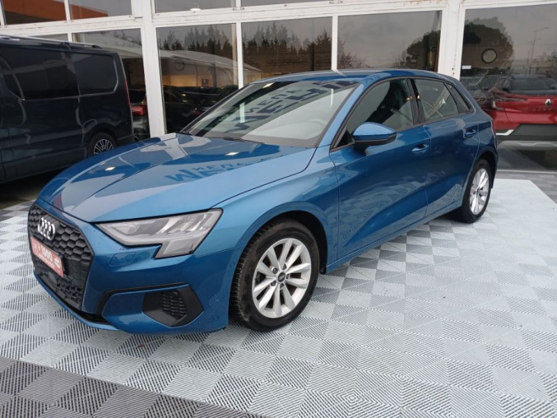 Audi A3 SPORTBACK IV 35 TDI 150 S Tronic 7 PACK GPS Camera Radars 1ère Main DIESEL BLEU MÉTAL Occasion à vendre
