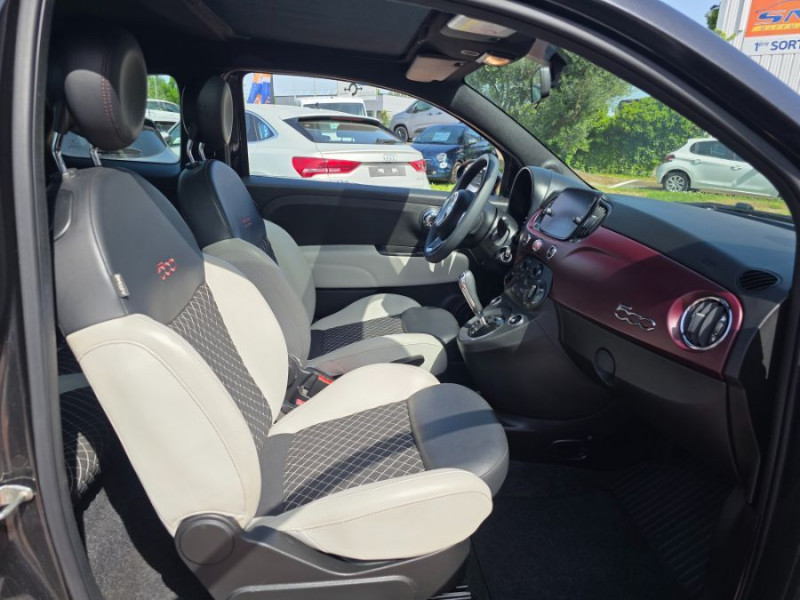 Photo 8 de l'offre de FIAT 500 1.2 69 Dualogic STAR TOIT Pano JA16 CarPlay à 12850€ chez Mérignac auto