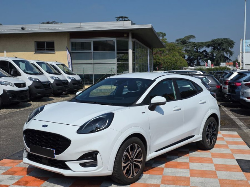 Ford PUMA 1.0 EcoBoost 125 BV6 HYBRID MHEV ST LINE Hybride BLANC GLACIER Occasion à vendre