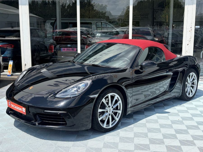 Porsche 718 BOXSTER 2.0 TURBO 300cv PDK Camera JA19 1ère Main ESSENCE NOIRE Occasion à vendre