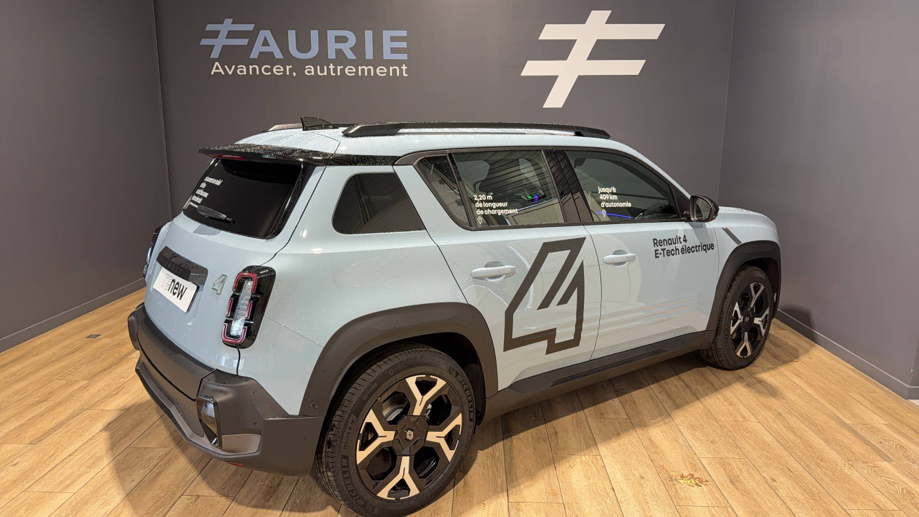 Acheter Renault Renault 4 Renault 4 E-Tech Electrique 150 ch autonomie confort Techno 5p neuf dans les concessions du Groupe Faurie