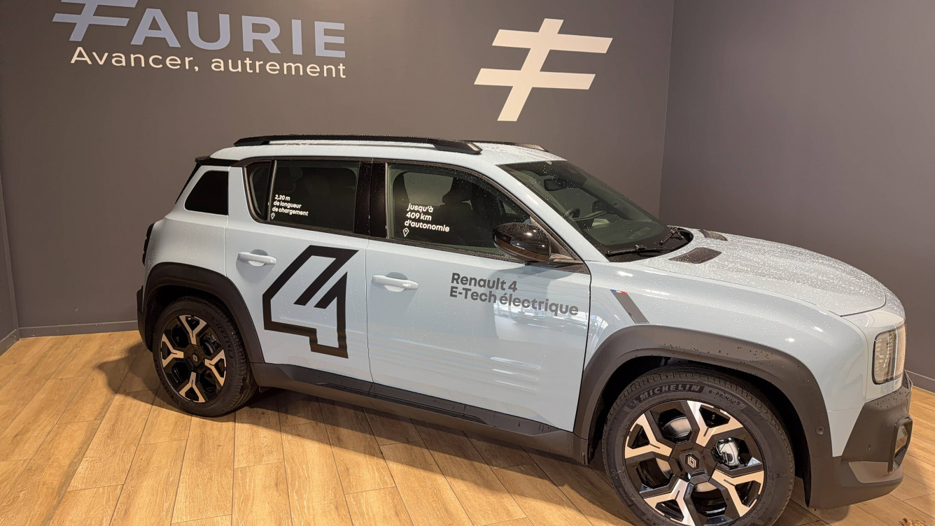 Acheter Renault Renault 4 Renault 4 E-Tech Electrique 150 ch autonomie confort Techno 5p neuf dans les concessions du Groupe Faurie