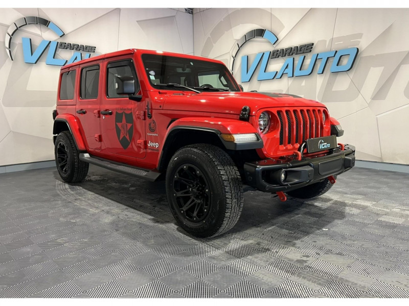 Jeep WRANGLER  Unlimited 2.0 l T 272 ch 4x4 BVA8 Sahara ESSENCE Rouge Occasion à vendre