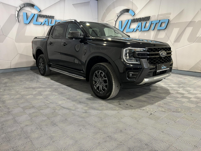 Ford RANGER DOUBLE CABINE 3.0 ECOBLUE V6 240 CH BVA10 e-4WD WILDTRAK DIESEL NOIR Occasion à vendre