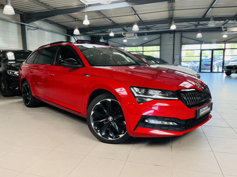 Skoda SUPERB COMBI 1.4 TSI PHEV 218ch DSG6 Sportline Hybride ROUGE Occasion à vendre