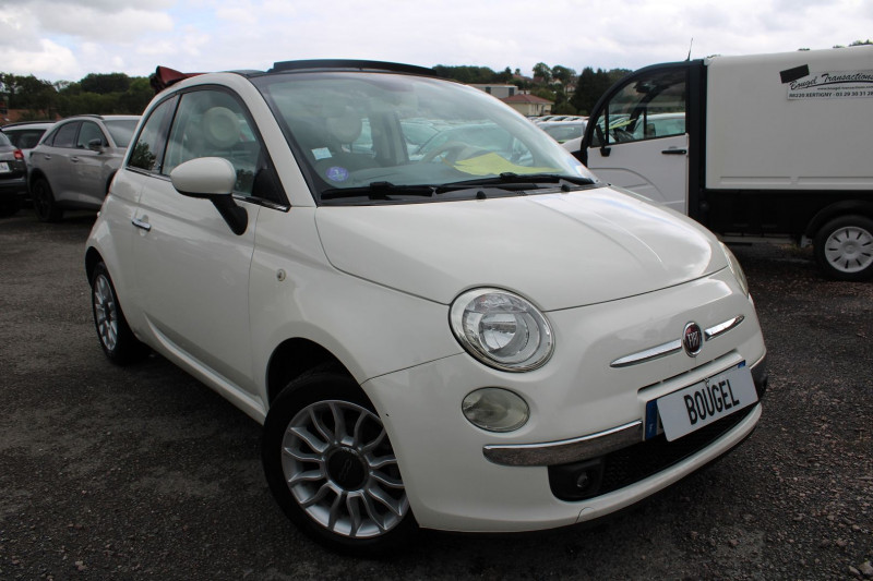 Fiat 500 CABRIOLET 1L2 LOUNGE MI CUIR CLIMAT ABS HIFI JANTES ALU  BICOLOR  DÃCAPOTABLE Essence BLANC VENIZIA Occasion à vendre