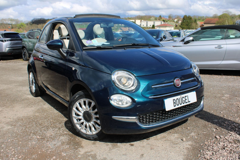 Fiat 500 II C CABRIOLET DOLCEVITA HYBRIDE GPS CONNECT USB RÃGULATEUR BLUETOOTH CUIR LEDS CLIM ESSENCE/ HYBRID BLEU OCÃAN Occasion à vendre