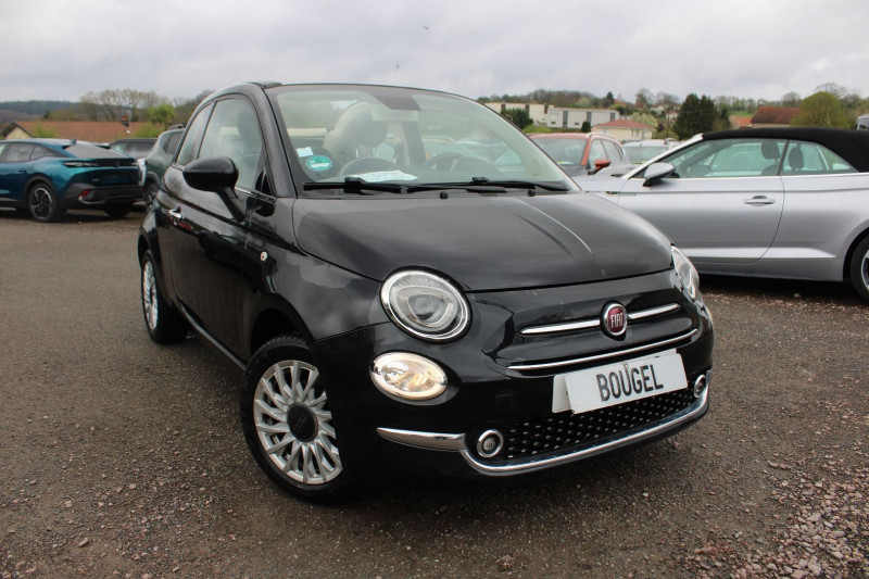 Fiat 500 C LOUNGE CABRIOLET GPS MÃDIA USB BLUETOOTH CLIM AUTO RÃGULATEUR RADARS ABS ESP Essence NOIR JULIA Occasion à vendre