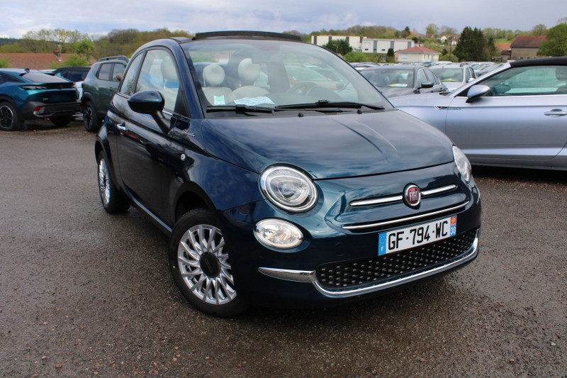 Fiat 500 II C CABRIOLET DOLCEVITA HYBRIDE GPS CONNECT USB RÃGULATEUR BLUETOOTH CUIR LEDS CLIM ESSENCE/ HYBRID BLEU OCÃAN Occasion à vendre