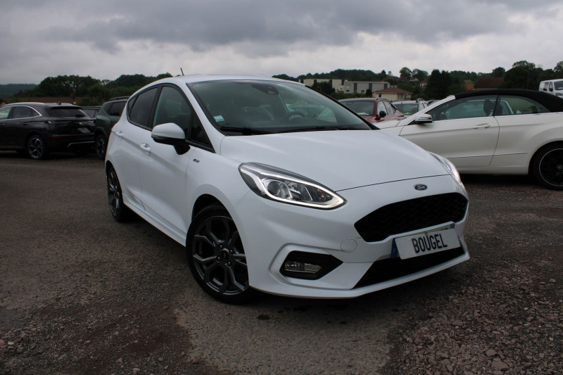 Ford FIESTA ST-LINE 125 CV ECOBOOST GPS CARPLAY AUDIO USB JA 17 RADAR BLUETOOTH RÃGULATEUR Essence BLANC ALPIN Occasion à vendre