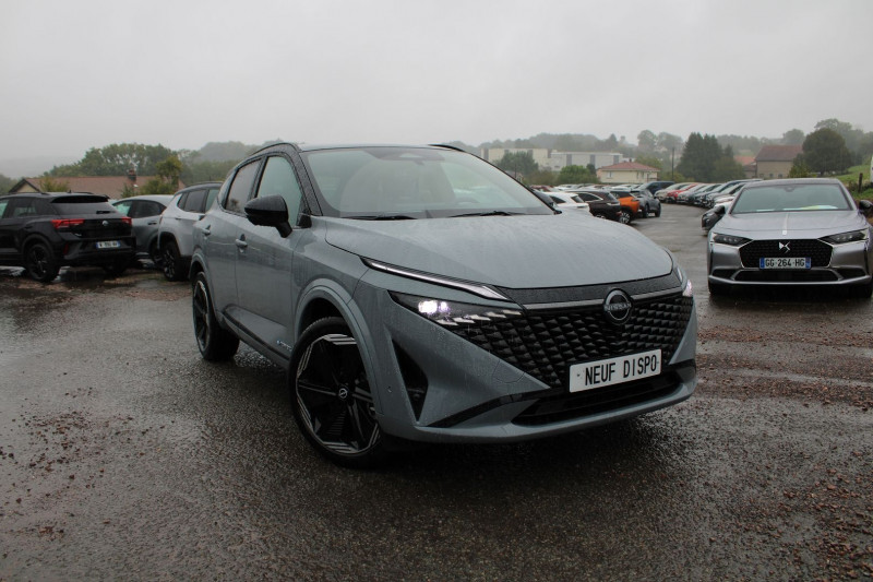 Nissan QASHQAI VI N-DESIGN E-POWER 190 CV HYBRIDE GPS 3D I-COKPIT TOIT PANO JA 20 BOITE AUTO CVT Hybride GRIS / TOIT NOIR Occasion à vendre