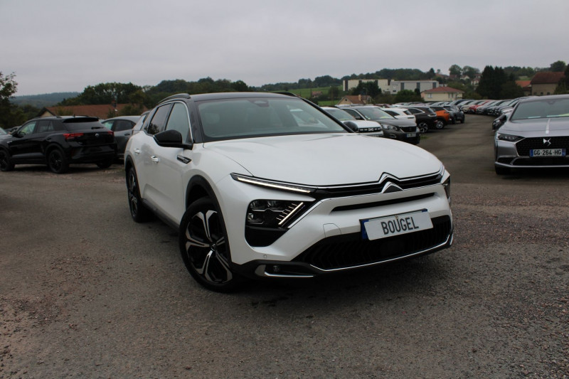Citroen C5 X HYBRID ETENSE 225CV SHINE RECHARGEABLE EAT8 BOITE AUTO CAMÃRA CUIR FULL LEDS ABS Hybride BLANC TOIT NOIR Occasion à vendre